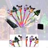 6 Pieces Solar Christmas Pathway Landscape Lights Outdoor Novelty Garden Stake Light Ground Figurine