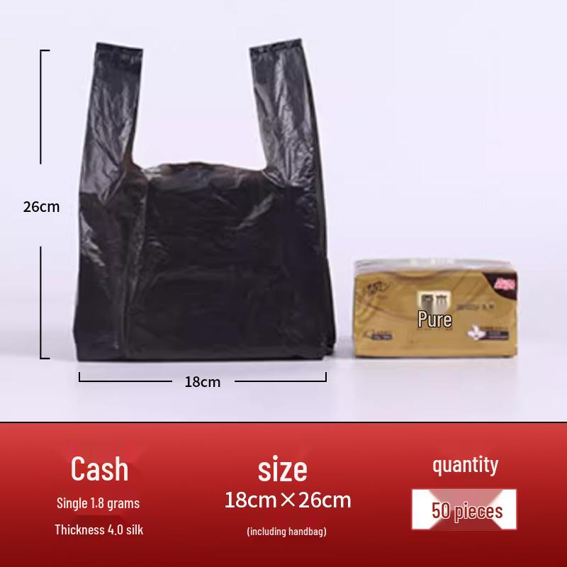 Thickened Black Vest-Style Trash Bags for Home, Kitchen, and Office