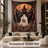 Halloween (40) Theme Personalized Tapestry Custom Name Text Wall Hanging Tapestry Home Background Decoration