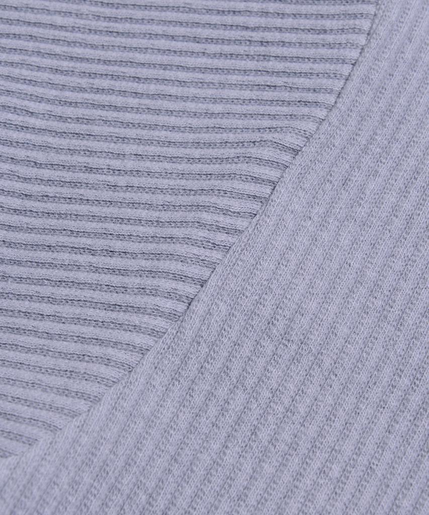 PEACE MAKER Ribbed Contrast Crop Tee (Grey)