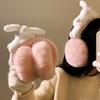 Portable Rabbit Plush Earmuffs 3D Bunny Fluffy Earmuffs Fashion Winter Ear Covers For Women Ladies