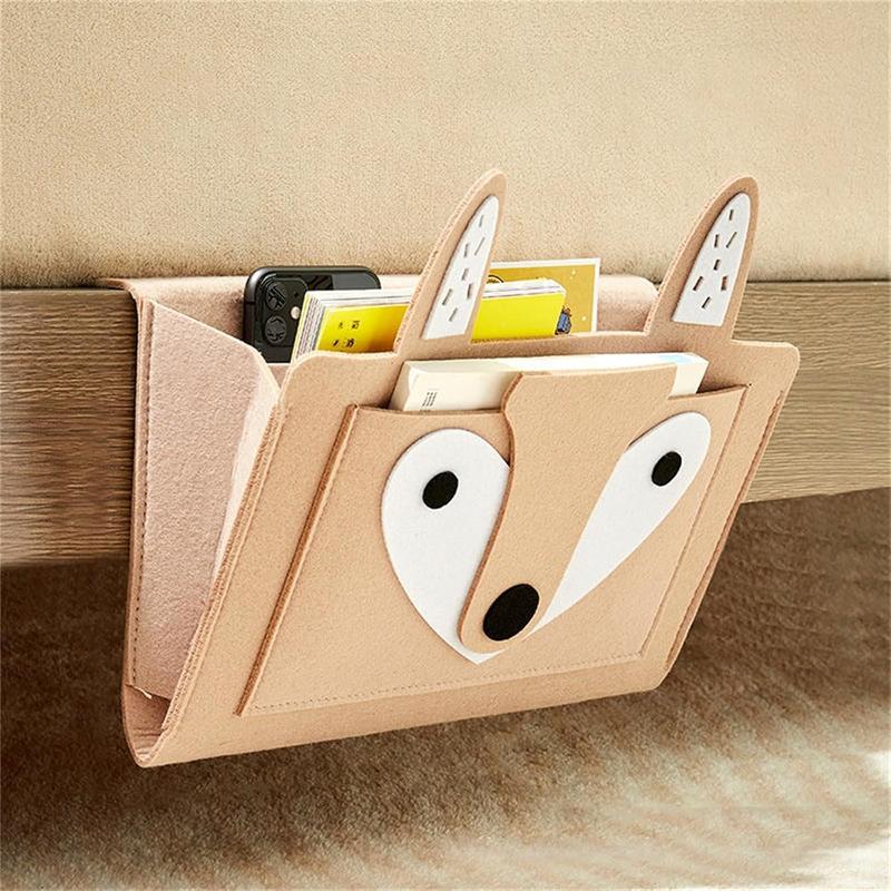1Pc New Animal Bedside Hanging Organizer Storage Bag Felt Sofa Sorting Pocket Pouch