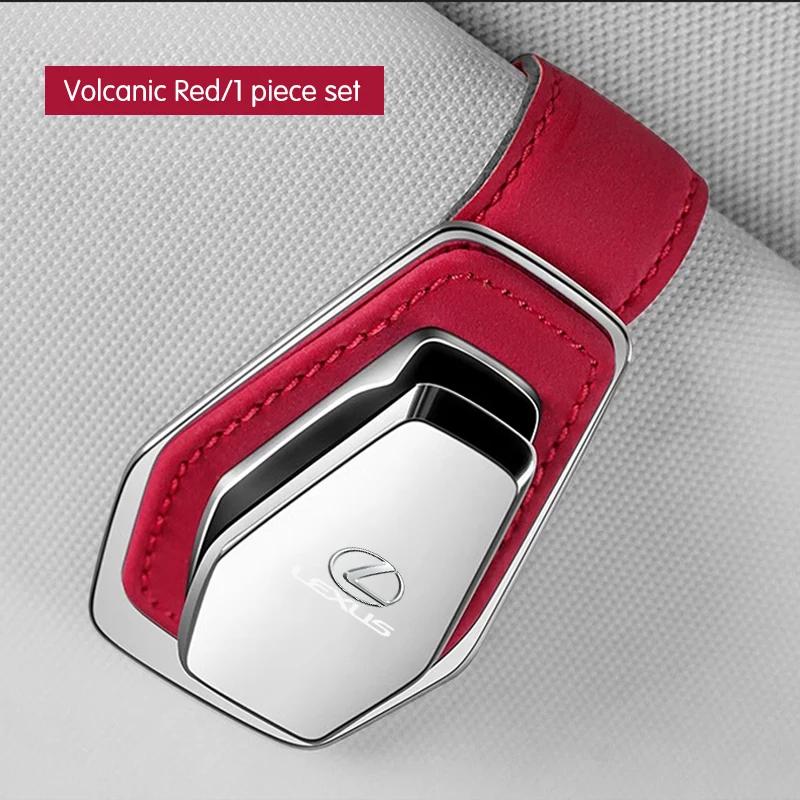 

1PC Metal Car Sunshade Glasses Support Storage Clip Penbox For Lexus Fsport LS RX300 GS NX RX GX460 GX RX450h IS350 IS200 UX250h красный