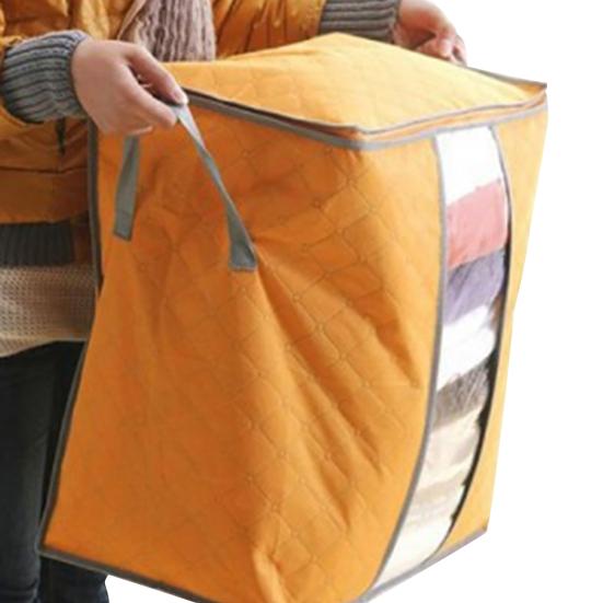 Quilt Storage Bag Zipper Closure Dirt-proof Non Woven Fabric Tear Resistant Blanket Storage Bag for Sweaters