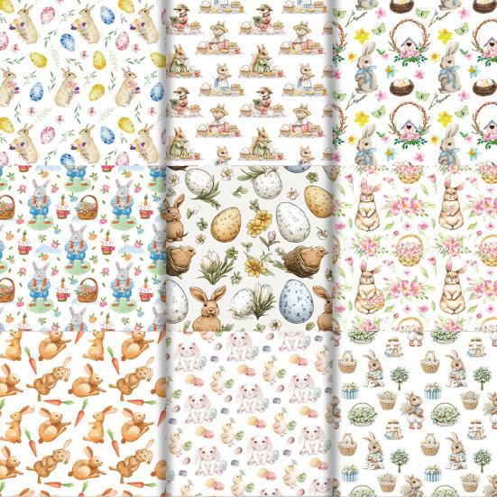 Geschenkpapier mit Hasenmotiv, 50 x 70 cm (19,7 x 27,6 Zoll), Ostergeschenkpapier mit niedlichem Hasenmotiv, flach gefaltet, ideal für Ostern, Frühlingsgeburtstage, Partys, Bastelarbeiten und Dekorationen.