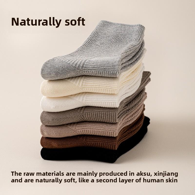 5 Paar Damen Frühling und Herbst Mittelrohr Monat Frotteesocken