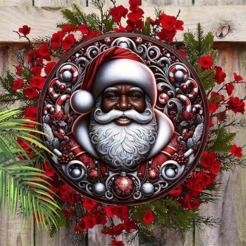 Metal Tin Sign Santa Claus Christmas Hanging Wall Decor For Living Room