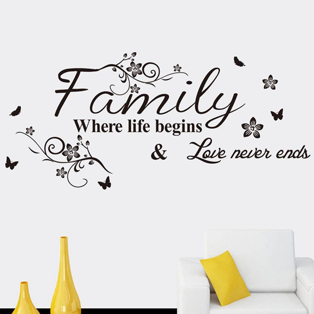 Sloganuri în engleză pentru Dormitor, Living, Hol de intrare, Fundal de perete pentru casă, Înfrumusețare și Decorațiune, Autocolante de perete