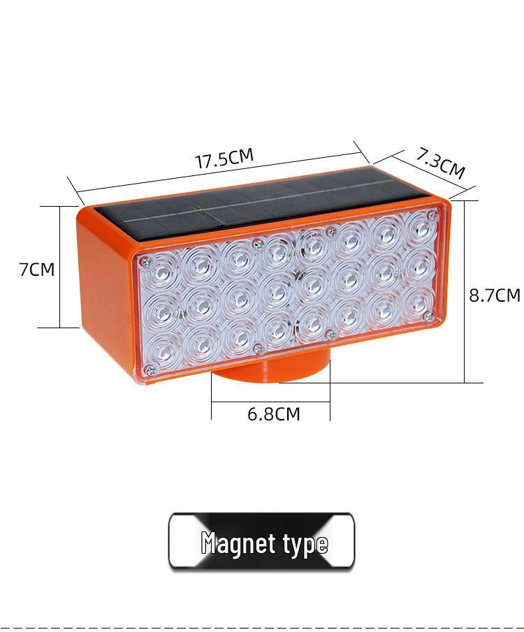 LED Solar Warning Flashing Light for Nighttime Construction and Traffic Safety