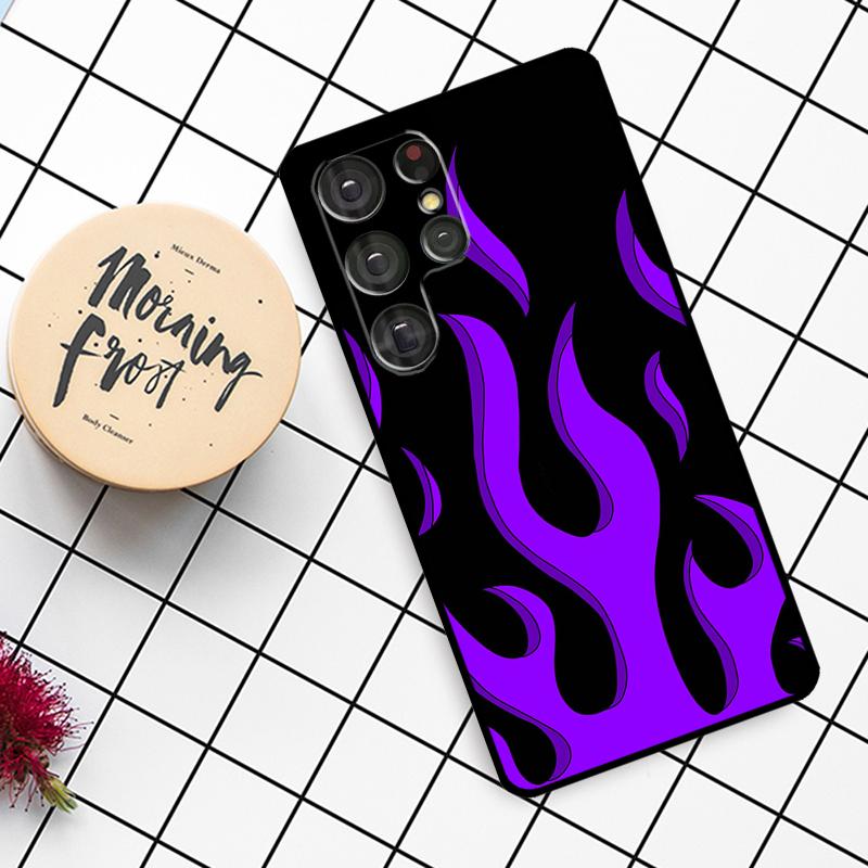 Flame Painted Fire Pattern Case For Samsung Galaxy S21 S22 S23 S24 S25 Ultra S9 S10 S25 Plus S24 FE S20 FE Phone Cover