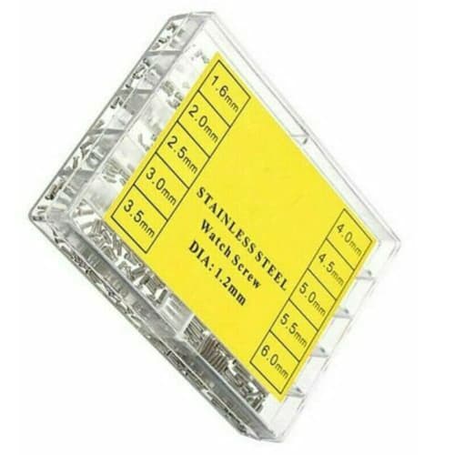 600pcs 1.2mm Stainless Steel Eyepieces Jewelry Watch Phillips Screw Assortment 1.6mm-6mm Watch Repair Parts