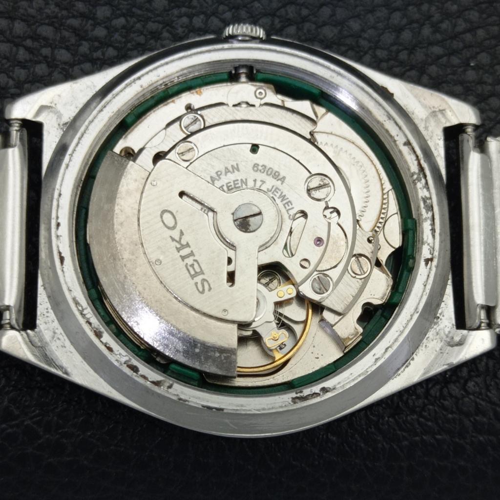 SEIKO AUTOMATIC 6309A JAPAN MENS VINTAGE BLACK COLOR DIAL WATCH a701620-5 R206c-a701620