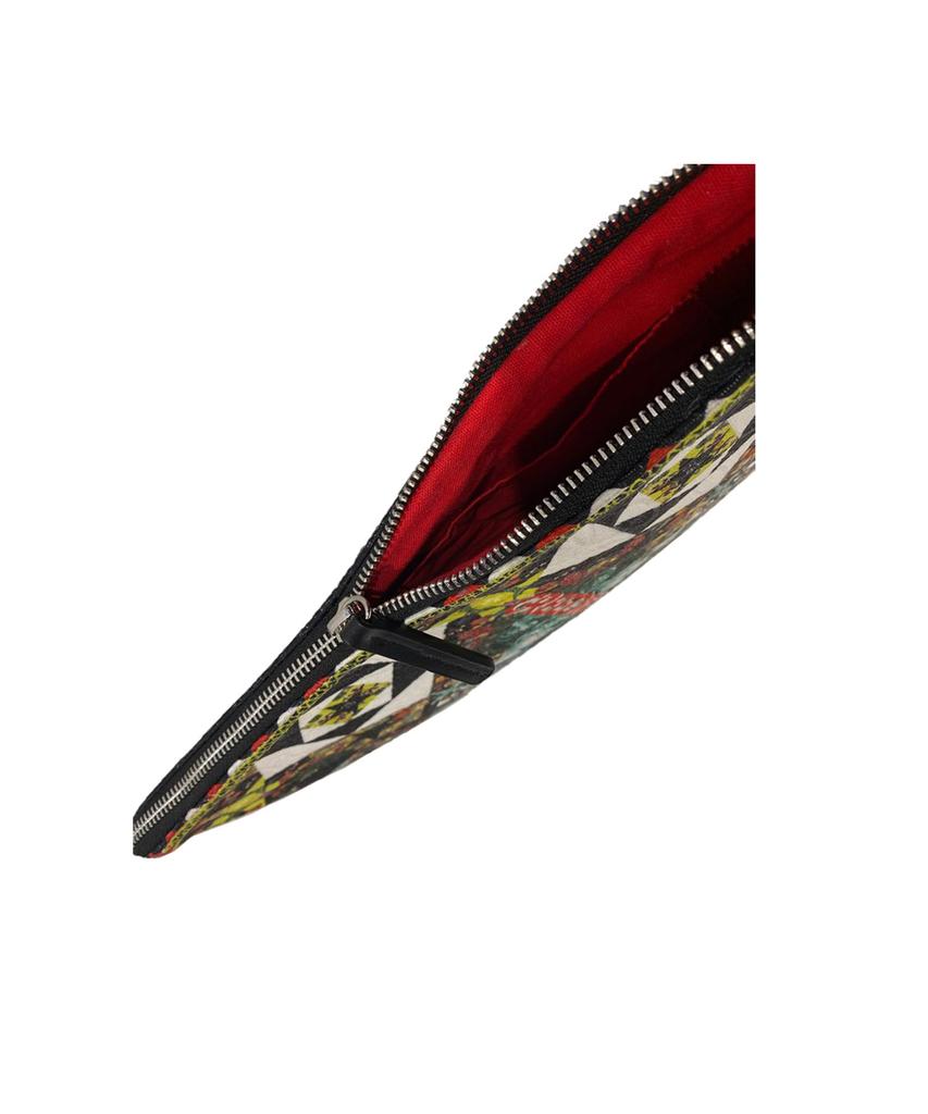 Greedilous Black Geometric Clutch Bag