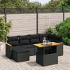 VidaXL Garden Lounge Set with Cushions 7 Pcs, Patio Sofas, Patio Furniture Set, Outdoor Furniture, Black 3273176