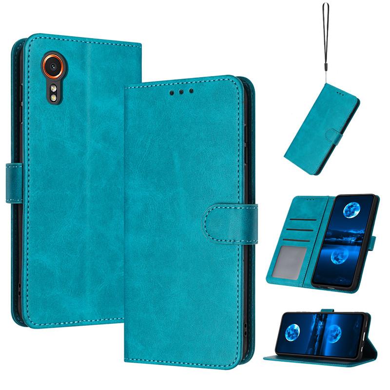 Magnetische Flip-Cover Lederhülle für Samsung Galaxy Xcover 7 6 Pro 2 5 4S 4 Xcover7 G556B Hülle Einfarbig Hautgefühl Brieftaschentaschen