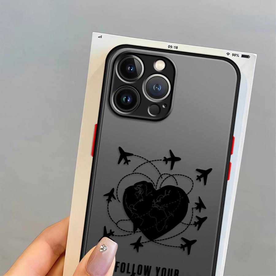 Line Airplane Topographic Funda Back Phone Cover Case for iPhone 17 Pro Max 11 12 16 Plus XS XR Air 7 8 SE 15 13 Mini 14