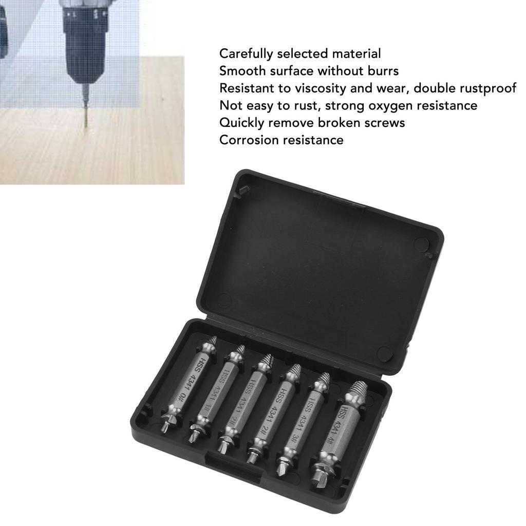 Stripped Screws Remover Damaged Screw Extractor Set Broken Stripped Remover Screws Removal Tool HSS Nuts  Drill Bit Tools