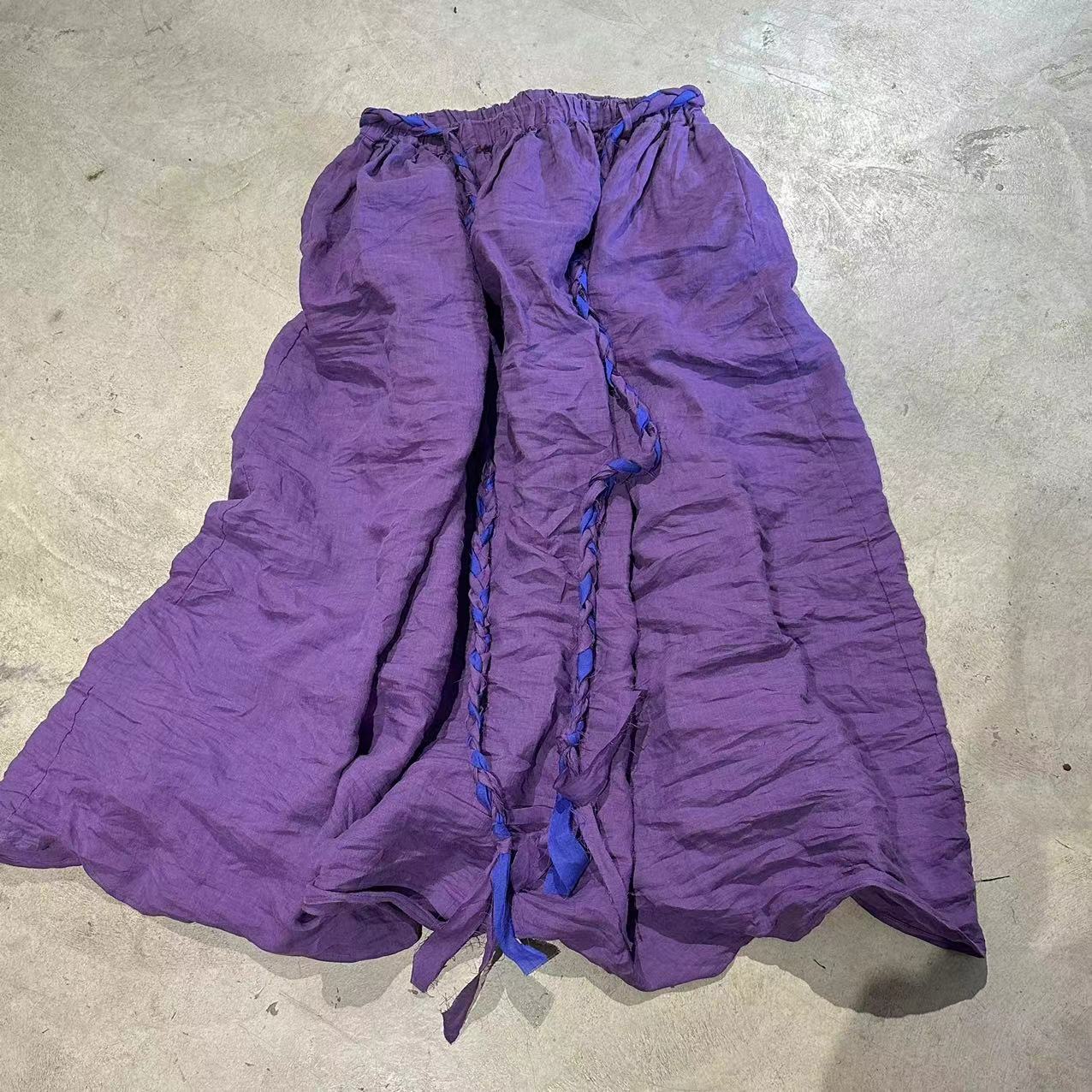 

Johnature Жіноча весняна повсякденна одноколірна ретро-індивідуальна спідниця Модна нішева вінтажна спідниця в китайському стилі темно-фіолетовий колір