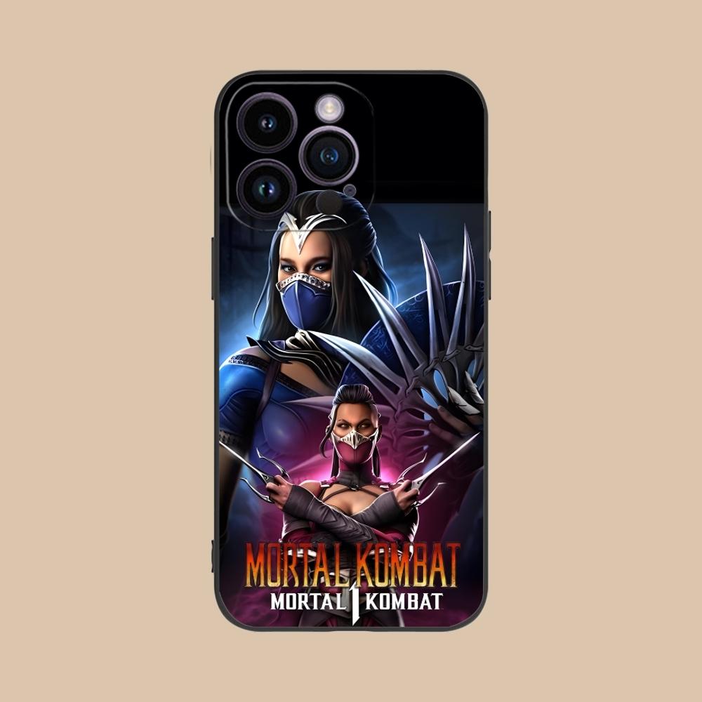 Mortal Kombat Kitana Mobilne Etui na Telefon Komórkowy dla iPhone 16 15 14 13 12 11 X XR XS 8 7 Pro Max Plus Mini Czarne Etui Ochronne na Telefon