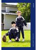 Spring-Autumn Academy-Style Navy Blue Kindergarten & Primary School Baseball Jacket Set