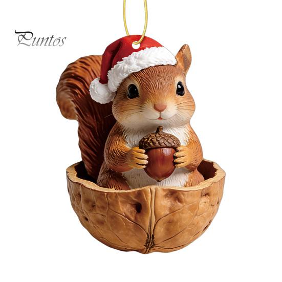 Festive Atmosphere Decorations Forest Animal Ornament, 2D Flat Woodland Acrylic Christmas Home Party Hanging Supplies Decoration for Tree, Holiday