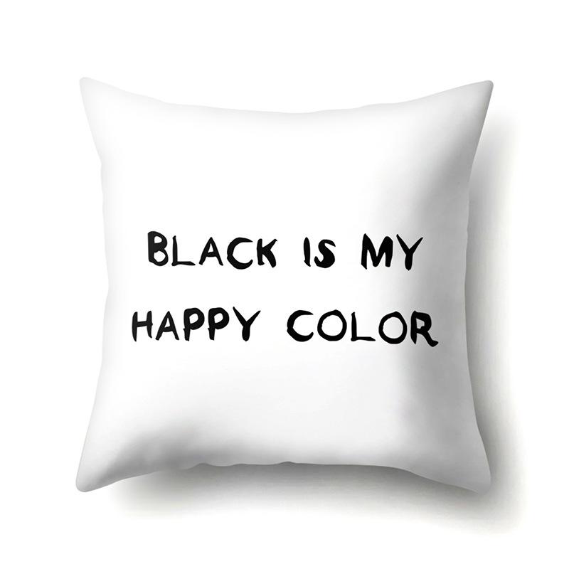 Polyester Pillow Case Car Decoration Home Printed Black and White Geometric Car Cushion Head Cushion Cover