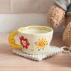 300ml Cute Cartoon Ladybug Dog Pattern Coffee Cup Creative moon handle Ceramic Mug Breakfast Milk Cups For Kids Birthday Gift