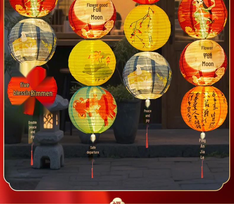 Waterproof Silk Lantern for Outdoor Mid-Autumn Festival Decor