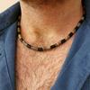 Noter Naturalny Naszyjnik z Łupin Kokosa Dla Mężczyzn Ręcznie Robiony Krótki Choker Kołnierz Homme 18 Calowy Biżuteria Uzdrawiająca Akcesoria Prezent Dla Niego