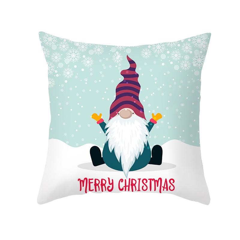 Christmas Cushion Cover Gnome Santa Sleigh Sofa Pillowcase  Decorations Navidad