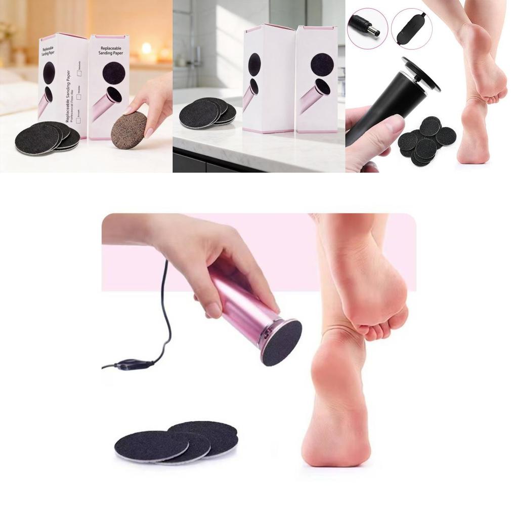 Electric Foot File Replacement Discs For Pedicure And Callus Removal With Silicon Sandpaper Head
