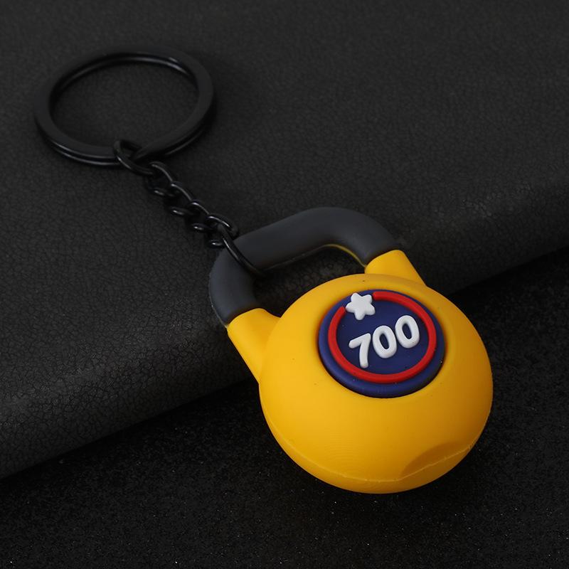 Gym Keychain Set Dumbbell Water Bottle Kettlebell Charm Keyring With Braided Rope For Workout Enthusiasts Bag Accessory