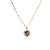 Stainless Steel Chain Classic Shiny Colorful Zircon Love Heart Pendant Necklace for Women Cute Simple Jewelry Accessories Gifts