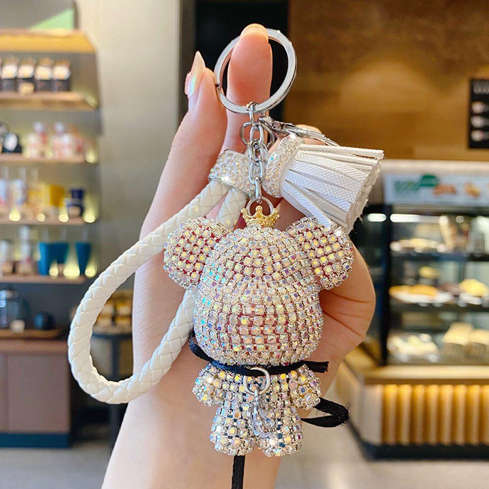 Key Pendant Bag Ornaments French Dog Car Keyring Bear Key Holder Bear Keychain Bulldog key Chian