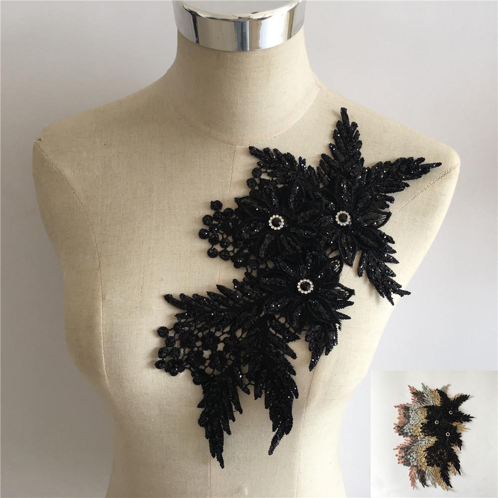 Computer Embroidery Gold Thread Lace Collar Sequined Rhinestone Diy Lace Lace Clothing Accessories