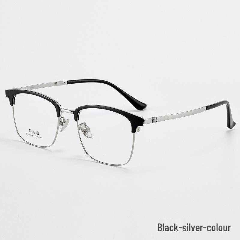 

Kemin Men s Titanium Eyebrow Frame: Fashionable, Prescription-Ready Square Design with IP Electroplating - Model 3308.