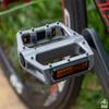 Bicycle Pedals Flat Pedals with Reflectors Inch Aluminum Silver 9/16 (KO-1020)