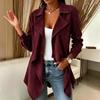 Women's Casual Long Sleeve Cardigan with Lapel Collar Color Sweater for Spring Fall