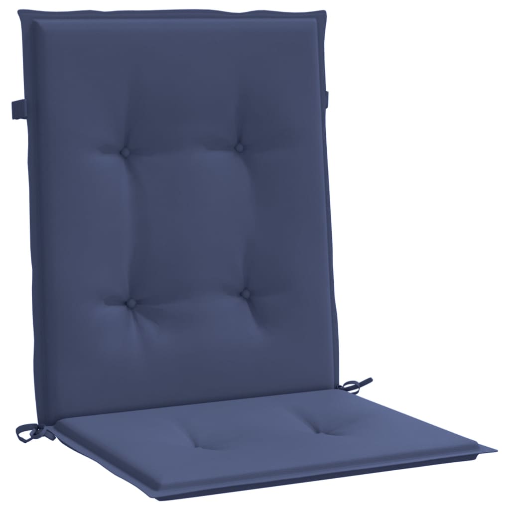 Low back Bench Cushions 6 pcs. Navy Blue Fabric