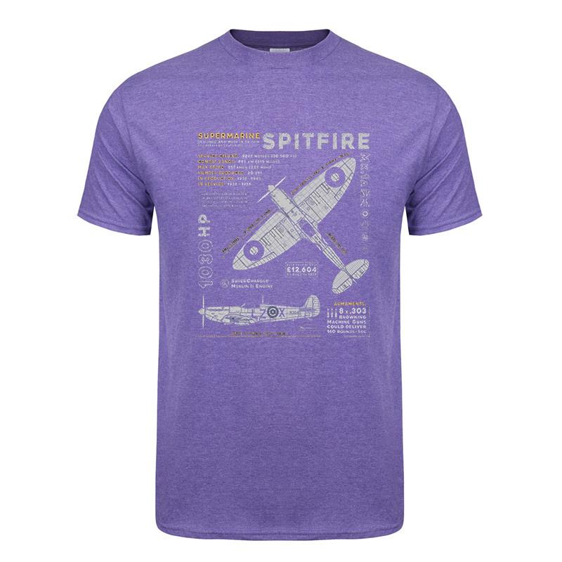 Novelty Spitfire T Shirt Fighter Plane WW2 War Pilot Aircraft Airplane Tshirts Unisex Cotton Tee Short Sleeve TShirt Gift DY303