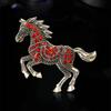 Fashion Rhinestone Horse Brooches for Women Unisex Animal Pin Event Party New Year Gifts Backpack Decoration Clothes Accessories