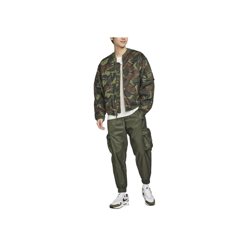 Nike Tech Solid Color Elastic Multi-Pocket Cuffed Casual Pants Men bottoms Army-Green FB7912-325