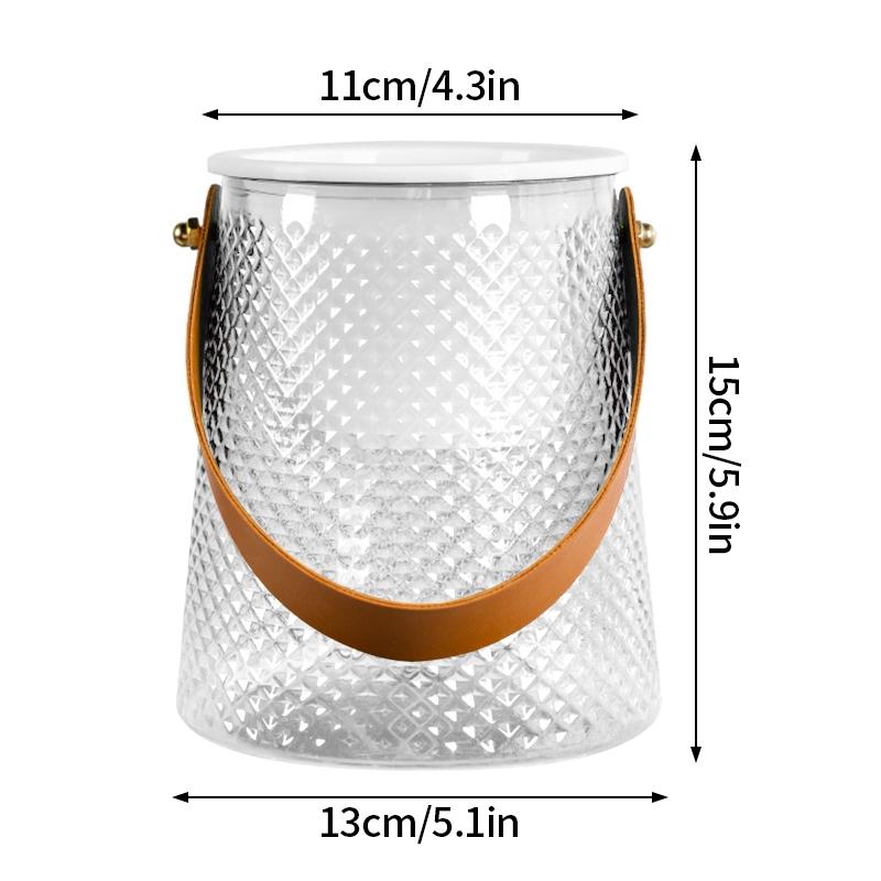 Hydroponic Flowers Vase Water Absorbing Plastic Flowerpot Desktop Ornament Leather Handle Self-watering Flowerpot Decoration