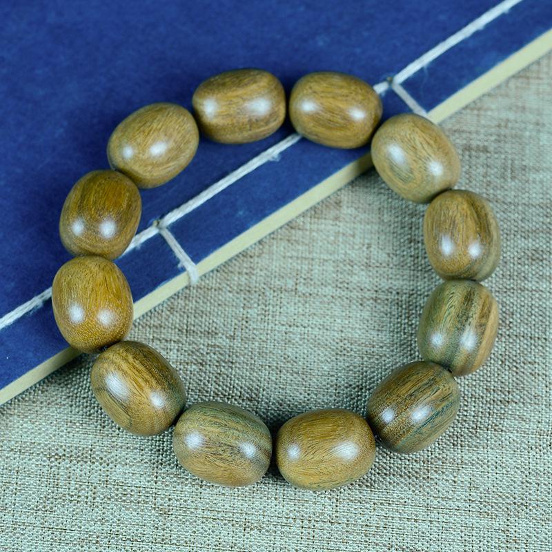 Bracelet Abaque Bois de Santal Rouge, Vert et Violet avec Perles de Jujube et Espaceurs Articulés en Bambou - Design Unisexe
