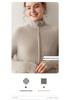 Lekasha Cashmere 2026 Stand-up Collar Women's Double Zipper Cardigan Coat
