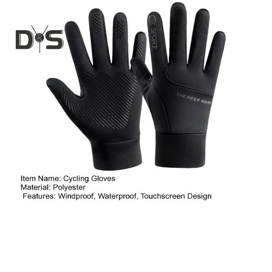 1 Par Vintercykelhandskar Varma Pekskärm Halkfria Vindtäta Vattentäta Kallt Väder Herrar Utomhus Motorcykelåkning Snö Skidhandskar
