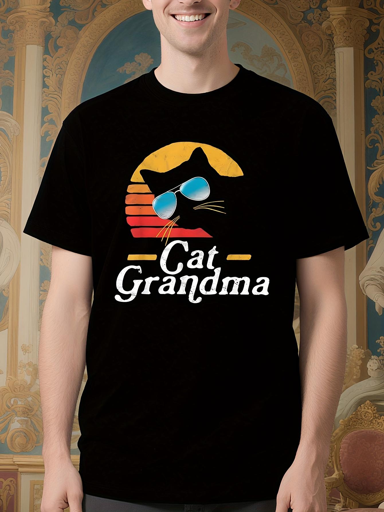 Retro-Style Tshirt Design Featuring a Cat And Glasses XXXL