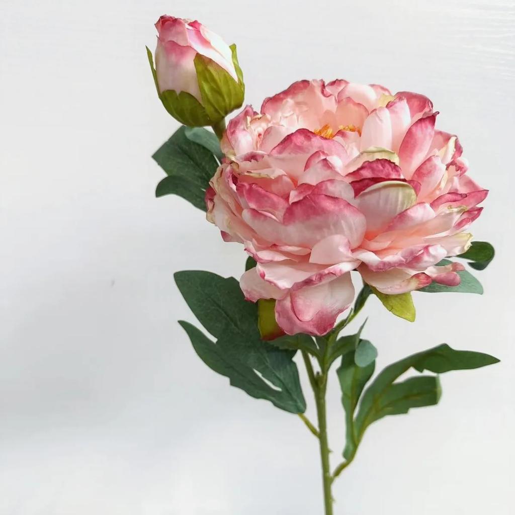 5Pcs/lot Retro Burnt Edges Peony Fake Flowers Home Decoration Accessories Wedding Bouquet Party Event Decor Party Floral Peonies