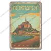 Famous City Landscape Poster Vintage Metal Signs Budapest Malta Sydney Tin Plate Retro Wall Art Decor for Living Room Home