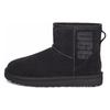 Nye Classic Mini UGG Gummilogo 'Svart' Dame 1108231-BLK